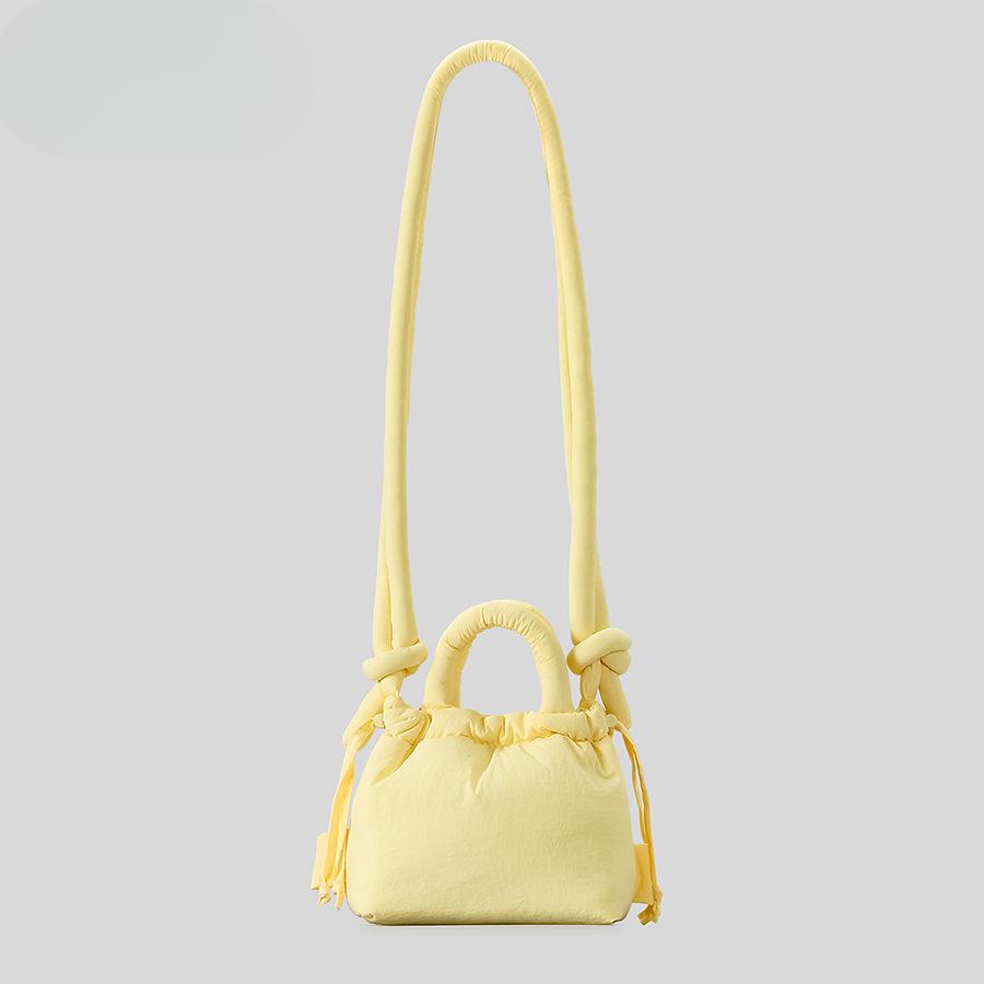 Нейлоновая сумка через плечо, женская мягкая легкая плиссированная сумка-рюкзак с завязкой на ремне, маленькая сумочка