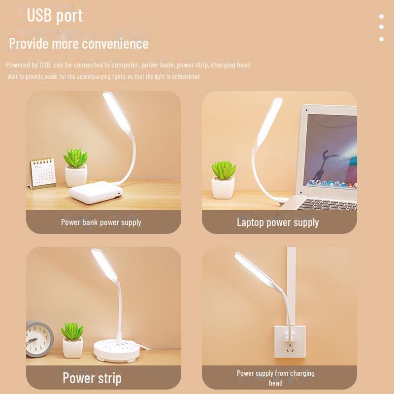 Компактная светодиодная USB-лампа для чтения — портативный ночник и защитное кольцо для глаз для использования у кровати или в дороге