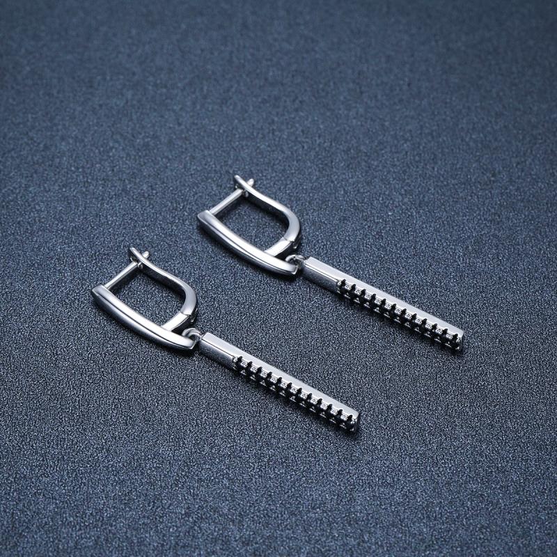 Black Awn Черные ювелирные изделия Длинные серьги-капли для женщин Подарочные серьги-кольца