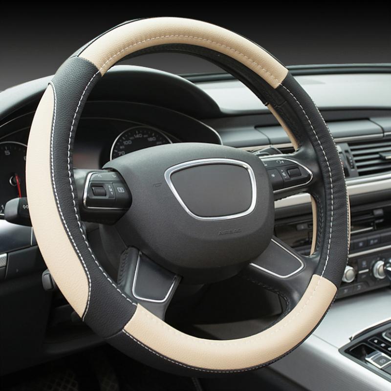 Moto Car Anti-Slip Leather Steering wheel Cover Universal car Steering Wheel Protective Cover Fashion Style 38cm