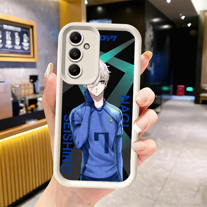 Чехол для телефона Samsung Galaxy A17 A16 A15 A14 A13 Аниме Синий Дизайн L-Lock A56 A36 A26 A55 A35 A25 A54 A34 A24 A53 A33 A23 A07 A