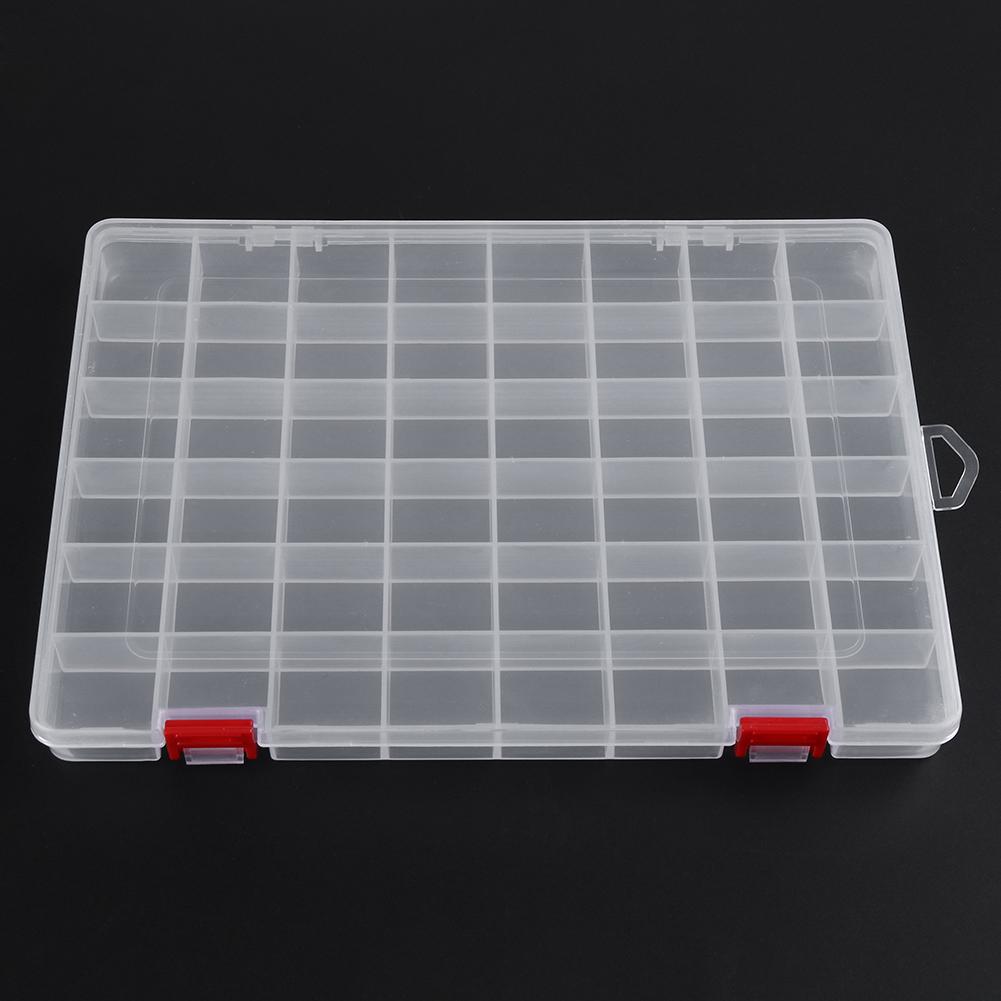 48-Compartment Transparent Tool Box Plastic Fishing Lure Box Fishing Tackle Storage Organizer Jewelry Earring Bead Screw Case