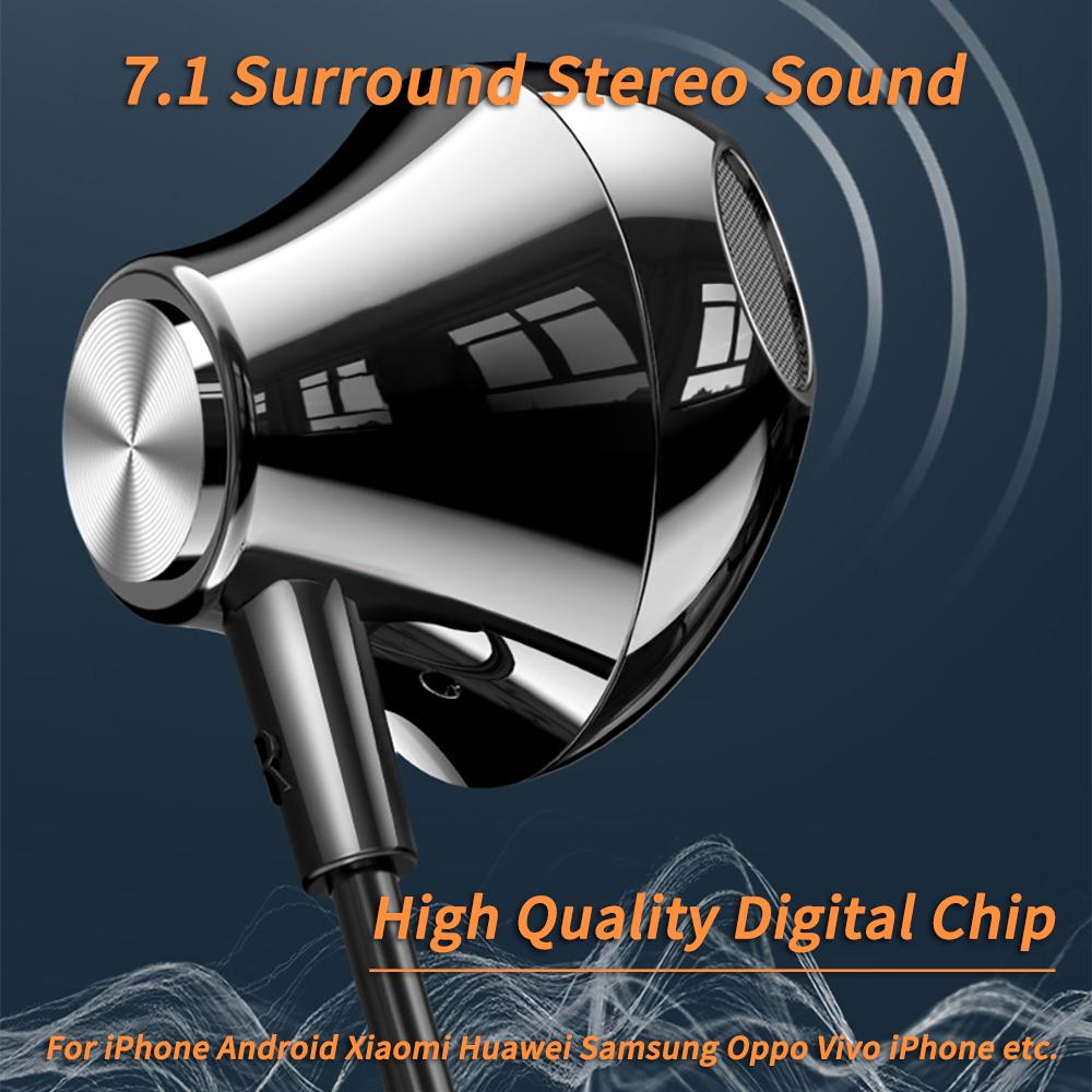 2-метровые проводные наушники для караоке с прямой трансляцией, 9D HiFi, мощные басы, два микрофона, гарнитура, 3,5 мм AUX/Type-C, цифровые внутриканальные наушники с чипом