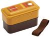 Skater Bento Silver Ion Integrated Wood Light PALW6AG Box, (Ag+) Antibacterial, Soft-Packable, Gasket, 2-Tier, 550ml, Grain, Brown,