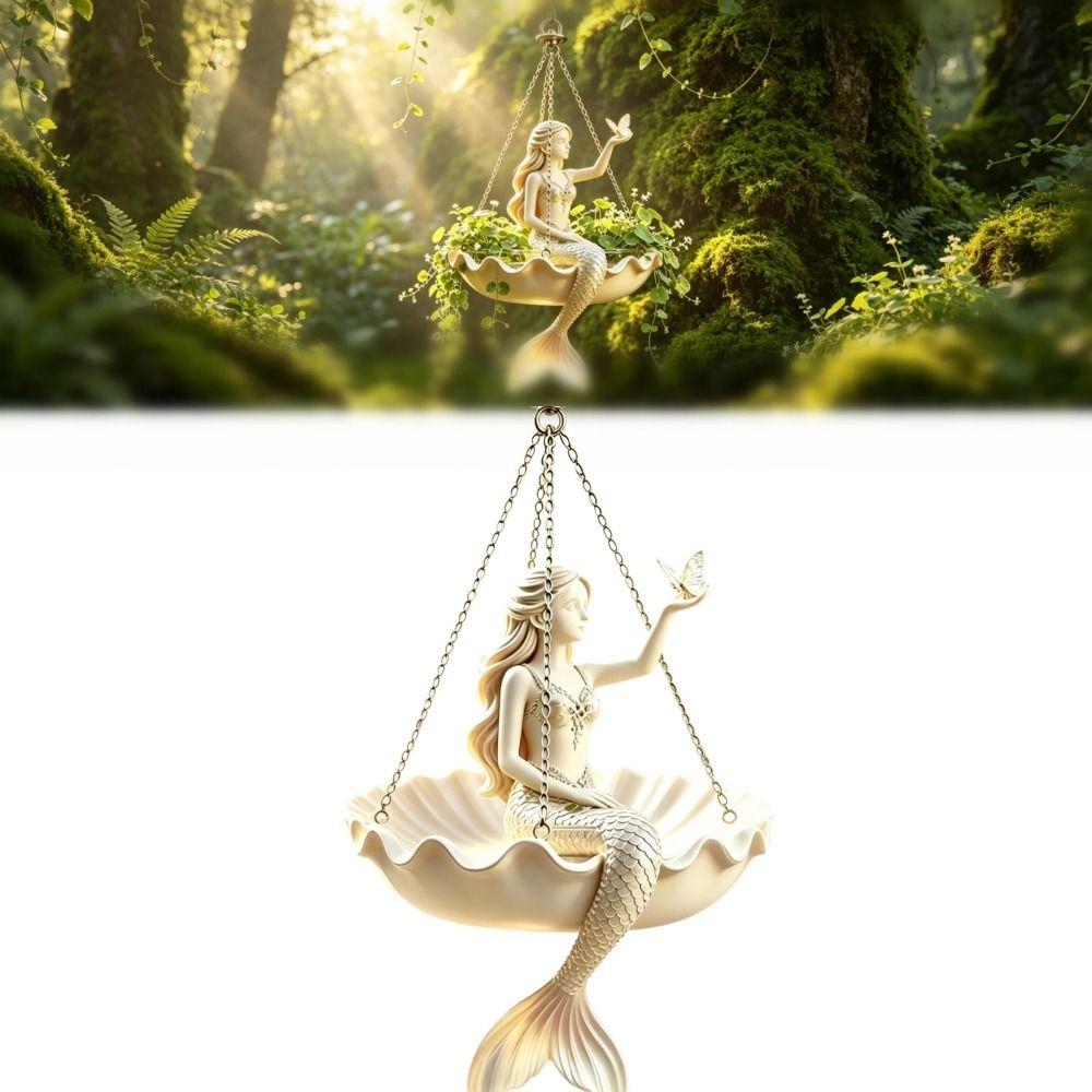 Resin Fairy Dancer Planter Winged Fairy Garden Hanging Basket New Mermaid Planter  Trailing Plant