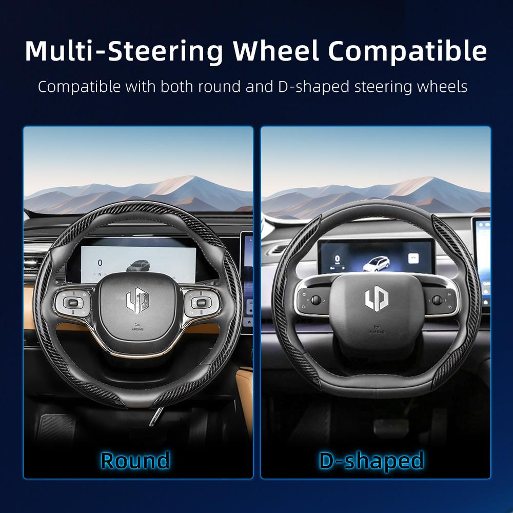 zkfan8 Suitable for Leapmotor Carbon Fiber Texture Steering Wheel Cover with Segmented Quick-Release Design, Durable, for Models T03 C10 B10 B05 B03X