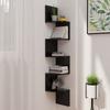 VidaXL Wall Corner Shelf High-Gloss Black 19x19x123 Cm Chipboard