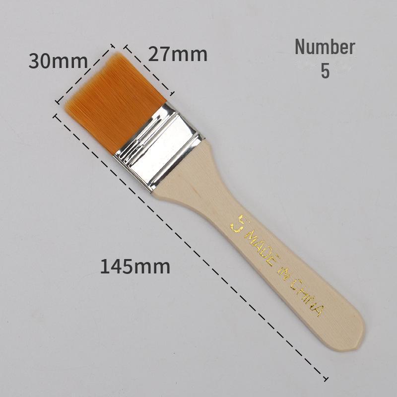 Nylon Hair Oil Painting Brushes Set: 12 Sizes, 5mm Thick Wooden Handles