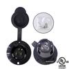 All Black NEMA 5-15P US Standard Industrial Plug with Waterproof Cover