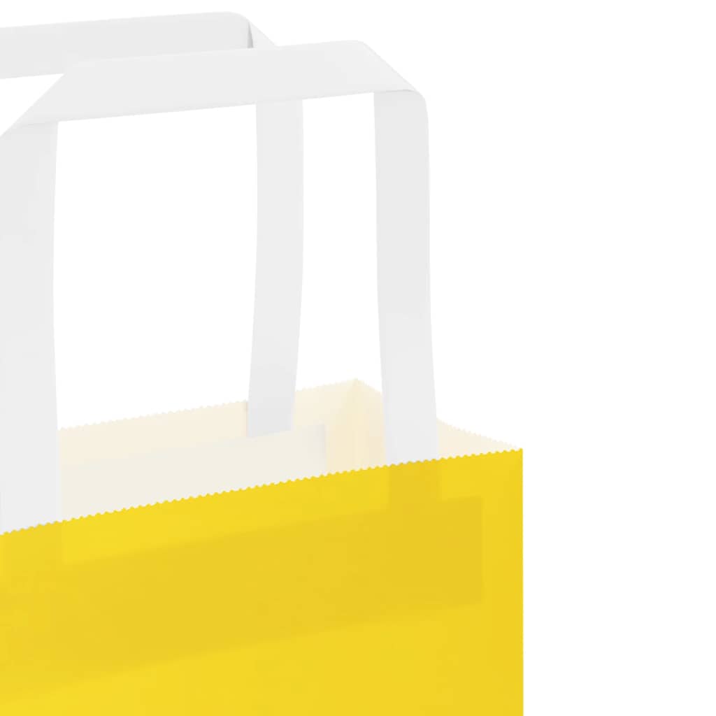 Paper Shopping Bags 250 pcs with Handles Yellow 21 x 11 x 31 cm