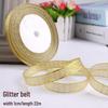 Satin Ribbon with Silver and Gold Glitter for Cake Decoration and Packaging