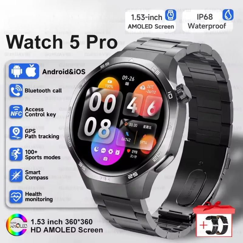 2025 Новые Смарт-часы с Bluetooth-звонком для мужчин, AMOLED HD большой экран, пульсометр, NFC, водонепроницаемость IP68, спорт, беспроводная зарядка для Xiaomi