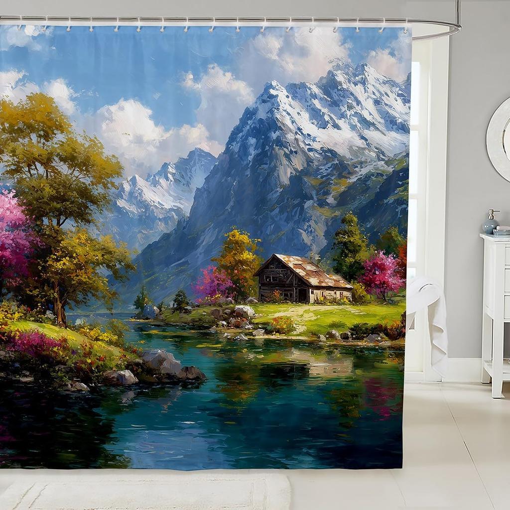 Мультяшный Кот Детские Занавески для Душа,Японская Занавеска для Ванной Укиё-э с Океанской Волной, Абстрактная Полосатая Домашняя Декорация, Морской Синий Ретр