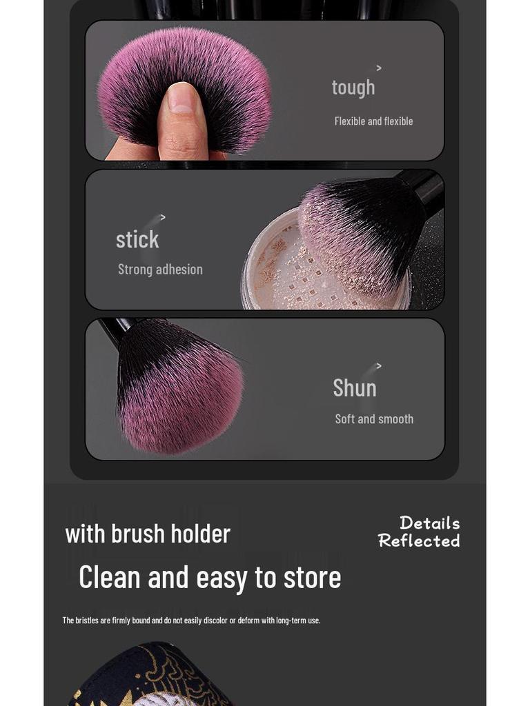 Набор из 12 кистей для макияжа с мягким ворсом: Включает пудру, тени для век и кисти для губ