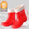 Goodlooking rain shoes women's fashion out short rain boots thicksoled nonslip waterproof shoes