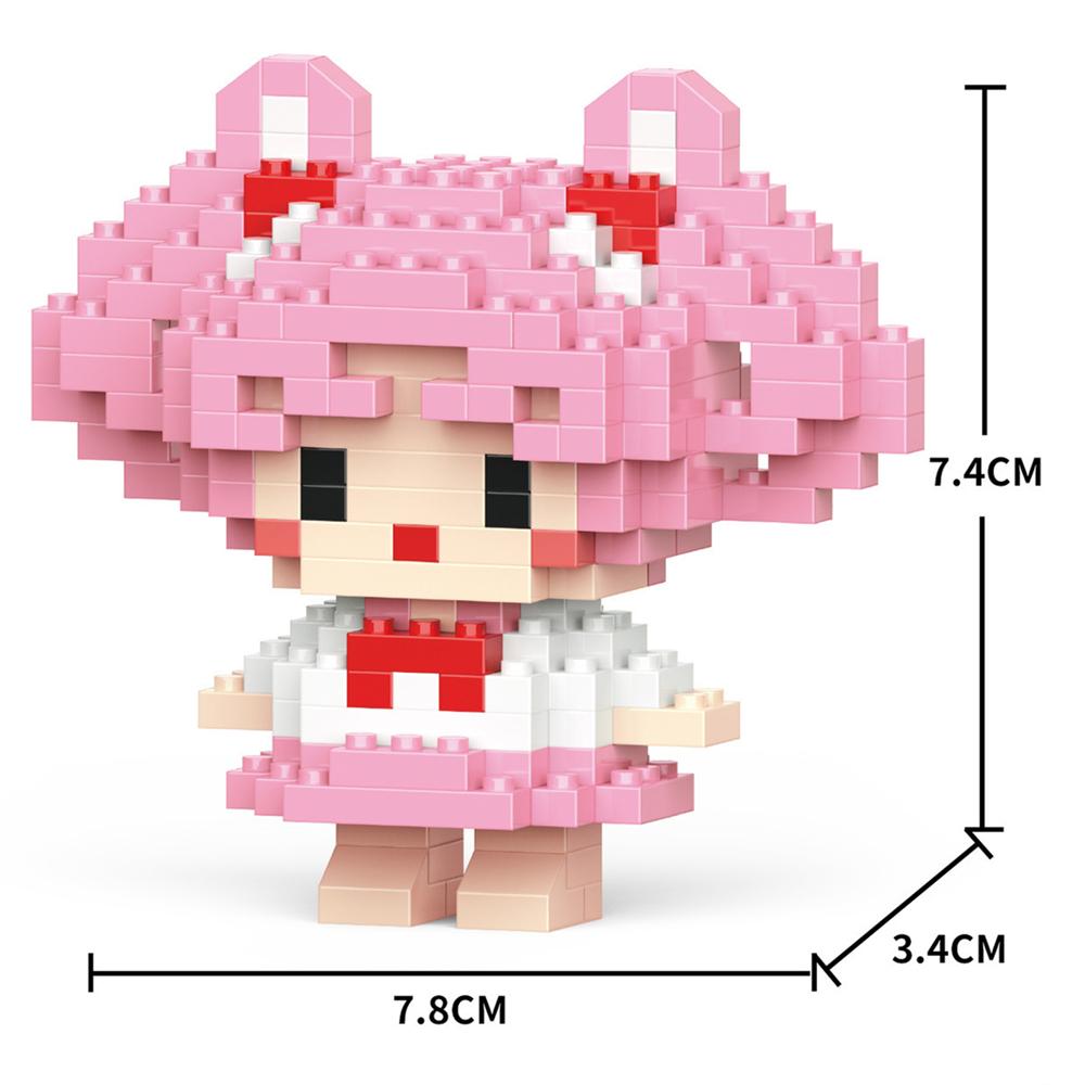 Cartoon Anime Blocks Kuromi My Melody Cinnamoroll Mouse Building Blocks Doll Toy Kids Birthday Gift