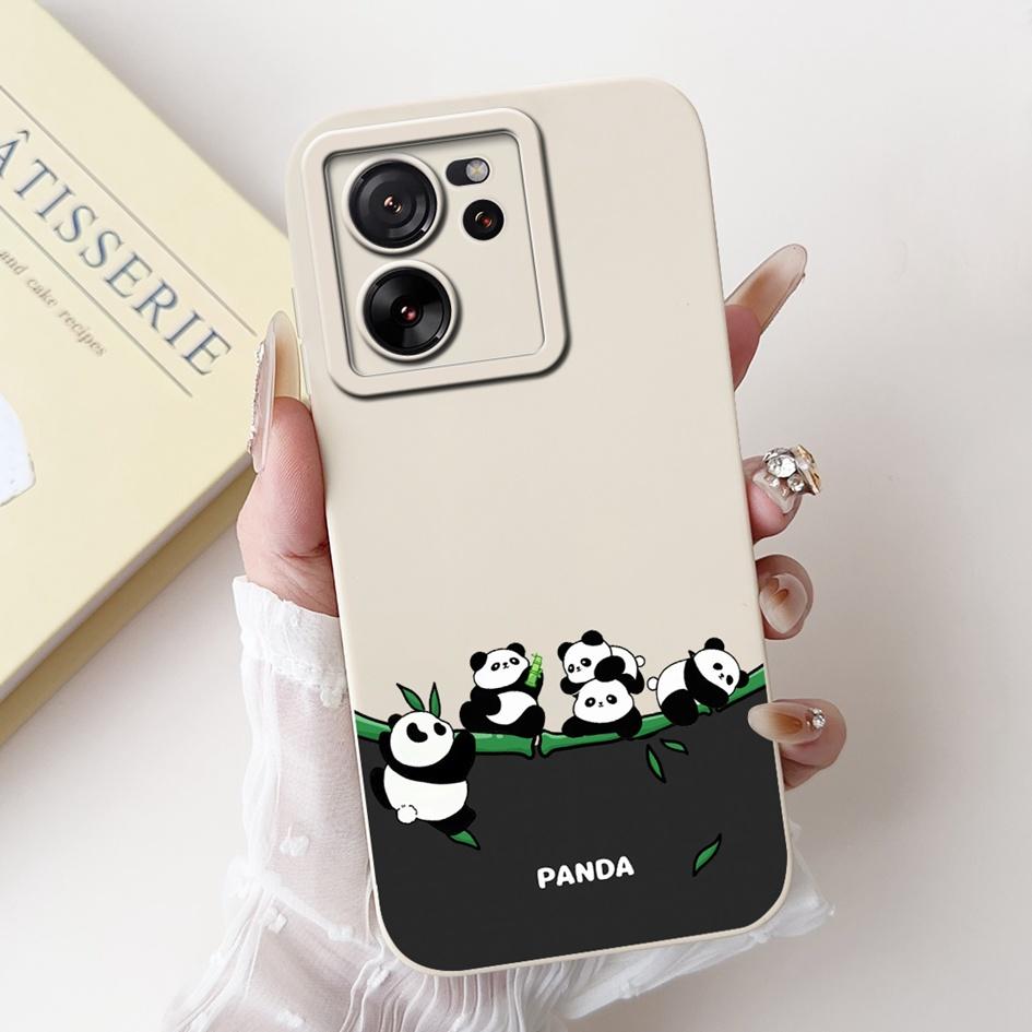 Чехол для Xiaomi 13T 5G Mi 13T Pro, противоударный чехол, милый мультяшный панда, матовый TPU чехол для телефона для Xiaomi 13T Mi13T Pro 13TPro Funda