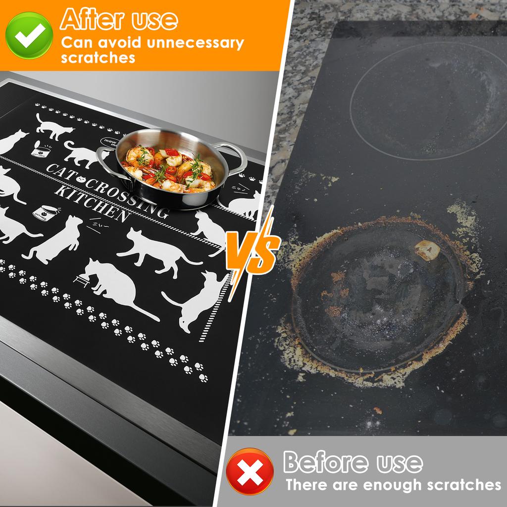 Induction Hob Protector Mat Silicone Induction Cooktop Scratch Cover Multipurpose Electric Stove Mat Cooktop Scratch Protector