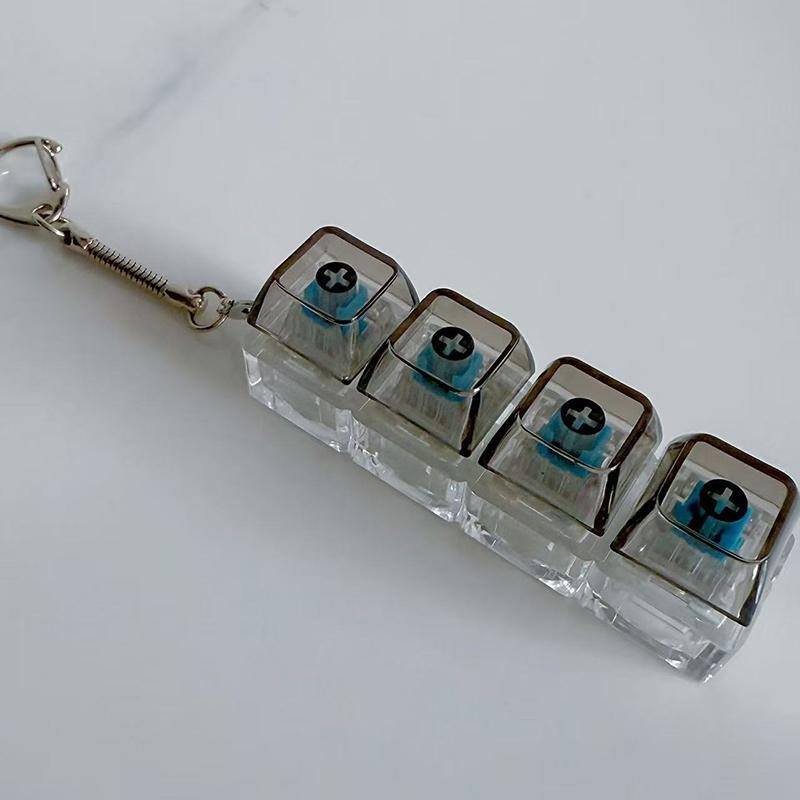 1 шт. Светящийся брелок-клавиатура Снятие стресса Нажимаемая кнопка со светодиодом Игрушка Для людей с тревогой Настольный аксессуар