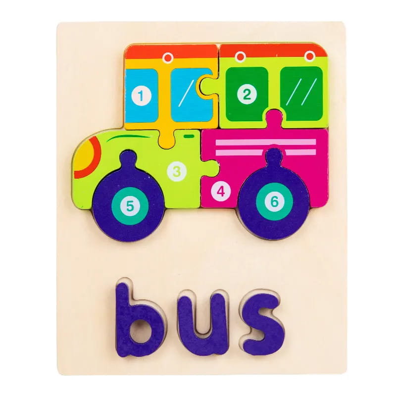 Wooden Puzzle - Bus and Dog - Bus & Dog