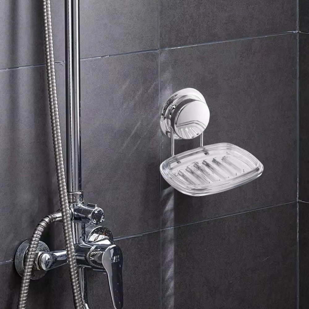 Wall Mounted Soap Sponge Holder Suction Cup Soap Rack Reusable Soap Tray Kitchen Sink