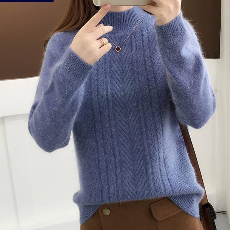 Spring Women Winter Halfturtleneck Autumn Knitted Sweater Long Sleeve Solid Color Pullovers Sweaters