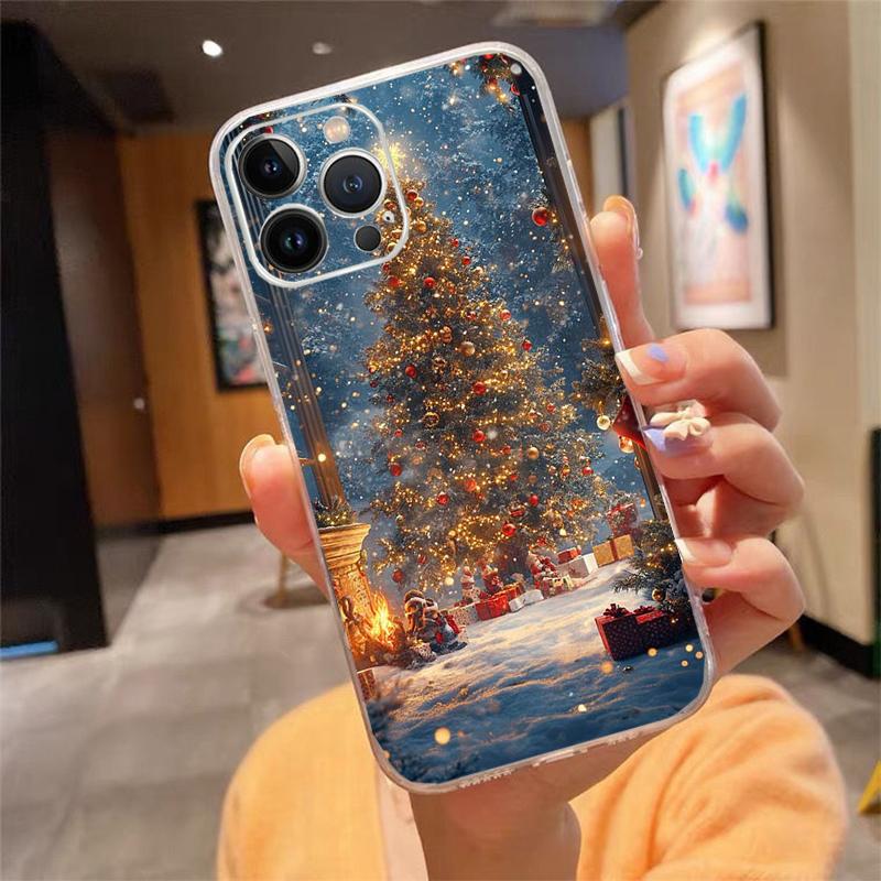 Рождественский Арт Чехол для телефона Для iphone 17 Pro Max 17 Air 16 15 14 13 Pro Max 15 16 Pro 15Plus Рождественский Арт