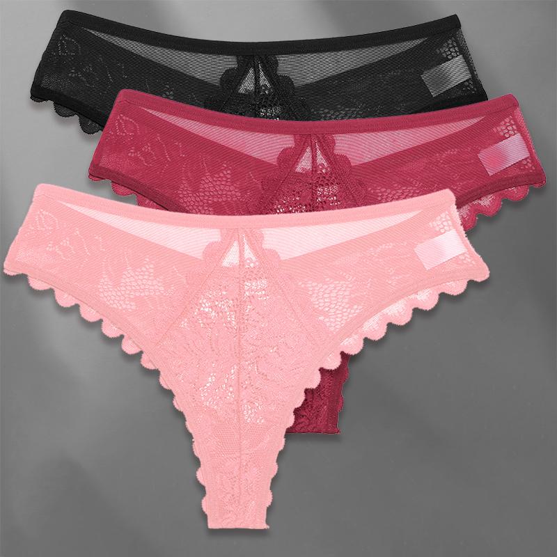 3 шт./компл. женские сетчатые кружевные трусики сексуальные S-XL перспективные стринги для девочек мягкое нижнее белье трусики нижнее белье Femme Intimates