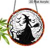 Двусторонний Плоский Акриловый Черный Кот Хэллоуин Ловец Солнца Декоративный Подвесной Орнамент, 7,87/11,81 дюйма Дизайн Кот Темный Стиль Подвеска на Окно