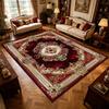 Red Gold European Luxury Carpet Ornate Vintage Living Room Soft Fluffy Large Area Rugs Bedroom Washable Non-slip Store Floor Mat