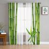 Green Bamboo Zen Plant Modern Curtains For Living Room Transparent Tulle Curtains Window Sheer For The Bedroom Accessories Decor