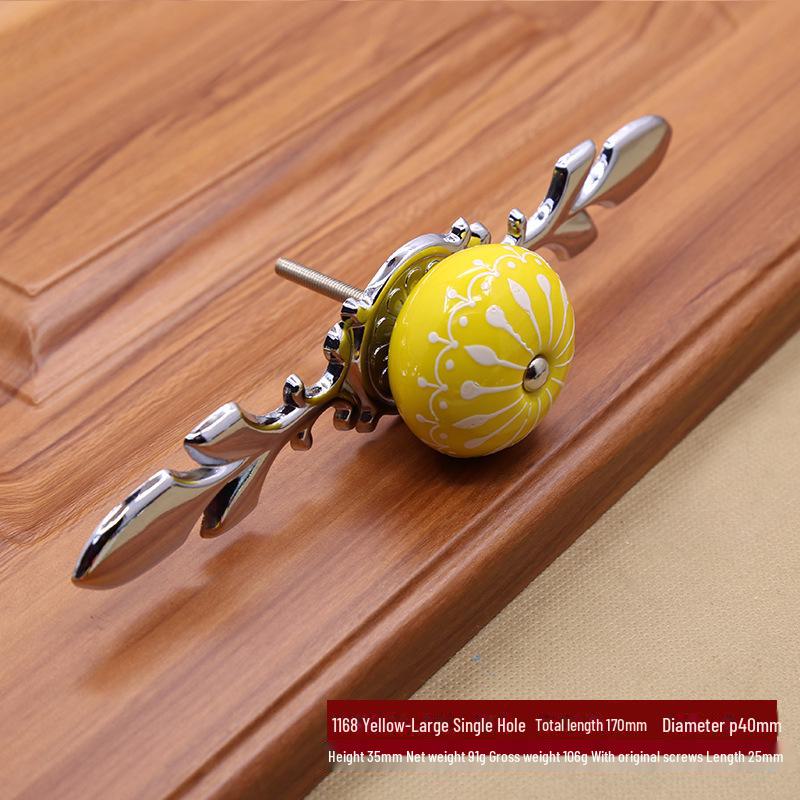 Китайская пасторальная керамическая круглая ручка, расписанная вручную, для тумбочек или ящиков