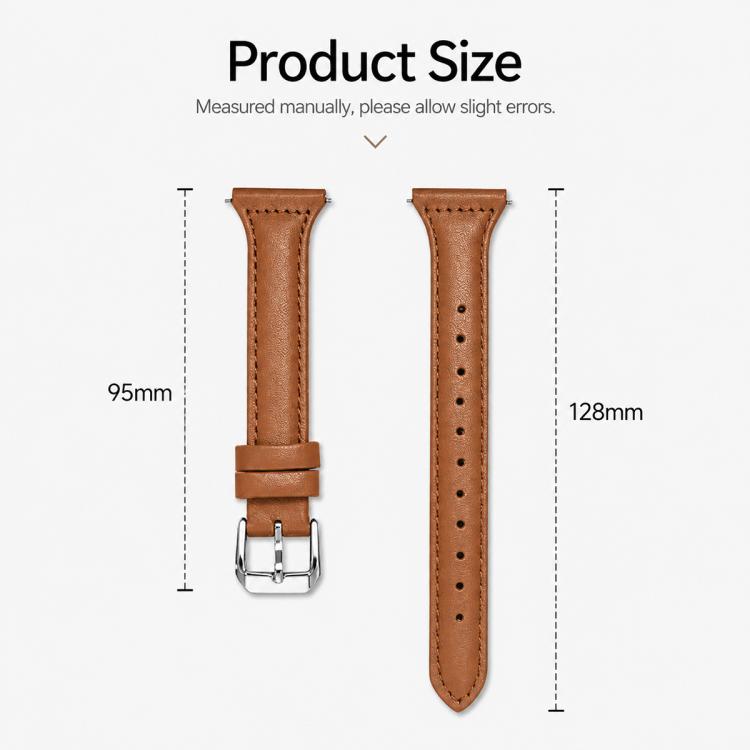 22mm Universal Slim Vegan‑Leather Watch Band With Straight Lug Ends