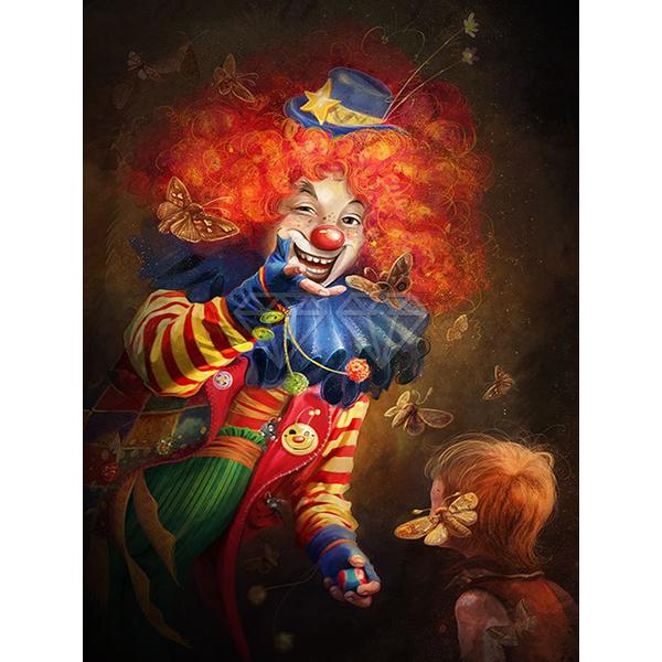 DIY 5D Diamond Painting Sad Clown Diamond Mosaic Cross Stitch Kits Home Decoration Full Round Diamond Embroidery