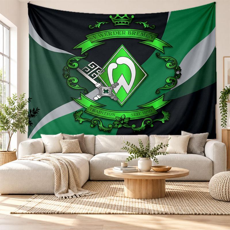 Werder Bremen Football Wall Tapestry, Soft Fabric Wall Hanging, Decorative Backdrop For Bedroom Home Wall Art