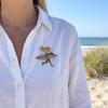 Vintage Surfing Girl Brooch Irregular Lapel Pin Fashion Beach Jewelry  Outdoor