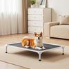Elevated Dog Bed for Large Dogs, Portable Raised Dog Cot with Aluminum Tube Metal Frame and Breathable Textilene Mesh, Indoor & Outdoor Pet Cooling
