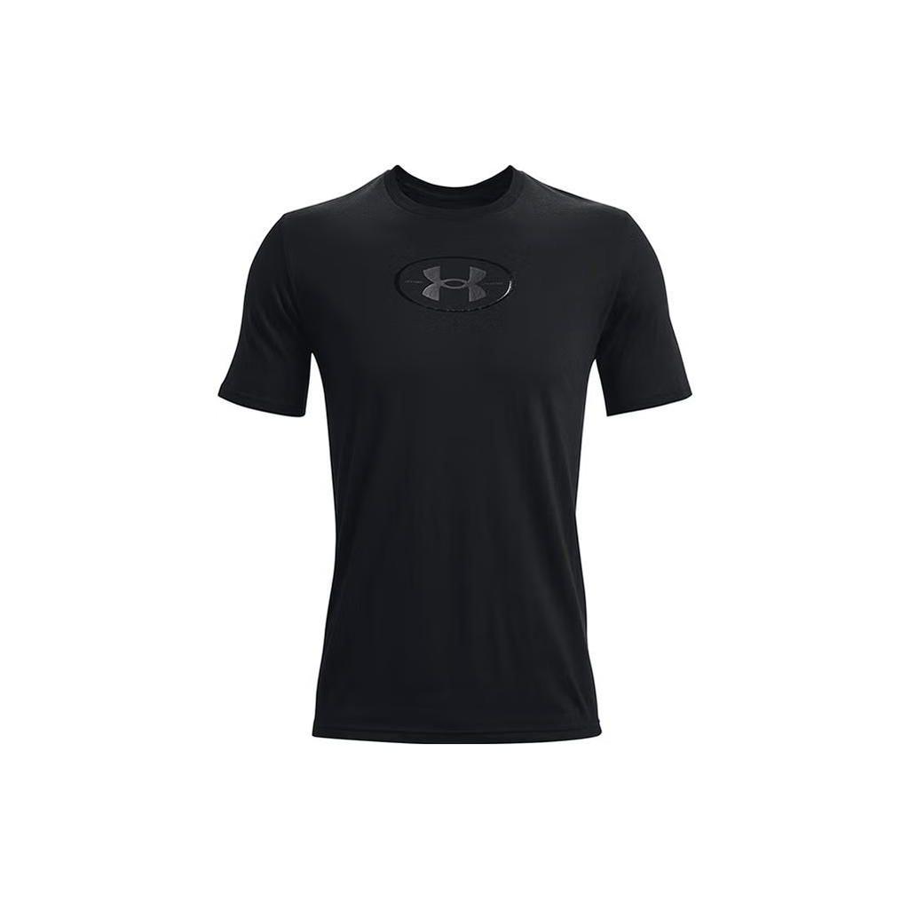 Under Armour Футболка с коротким рукавом с вышитым логотипом Мужские топы Черные 1371264-001
