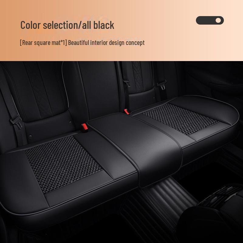 Комплект всесезонных подушек на сиденье автомобиля для водителя, с кожаной обивкой и материалом Ice Silk для вентиляции и противоскользящими свойствами.