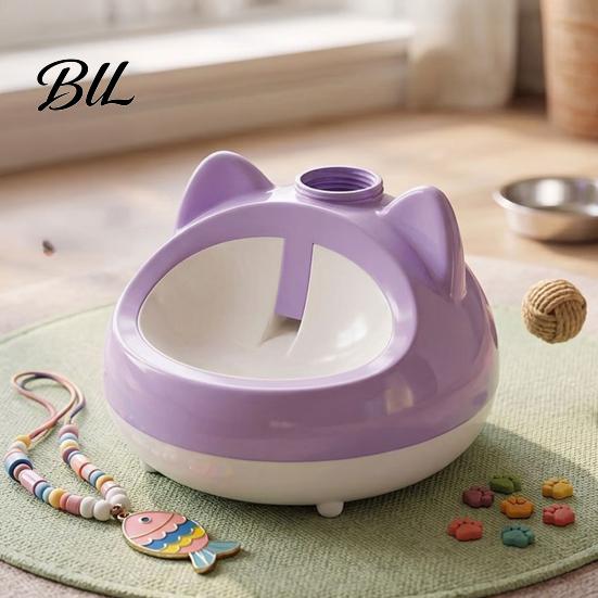 Automatic Cat Water Dispenser Dispenser, Auto Refill Pet Feeder, Cute Gravity-fed Bowl for Cats Ear Design, Bottle Adapter Threaded Small Dogs