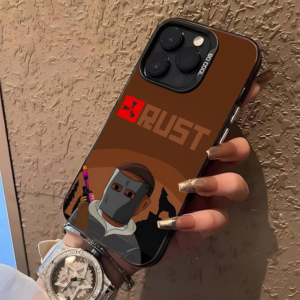 Игровой чехол RUST для телефона iphone 17 16 15 14 13 11 12 Pro Max Xr X Air Plus черный серебристый жесткий чехол