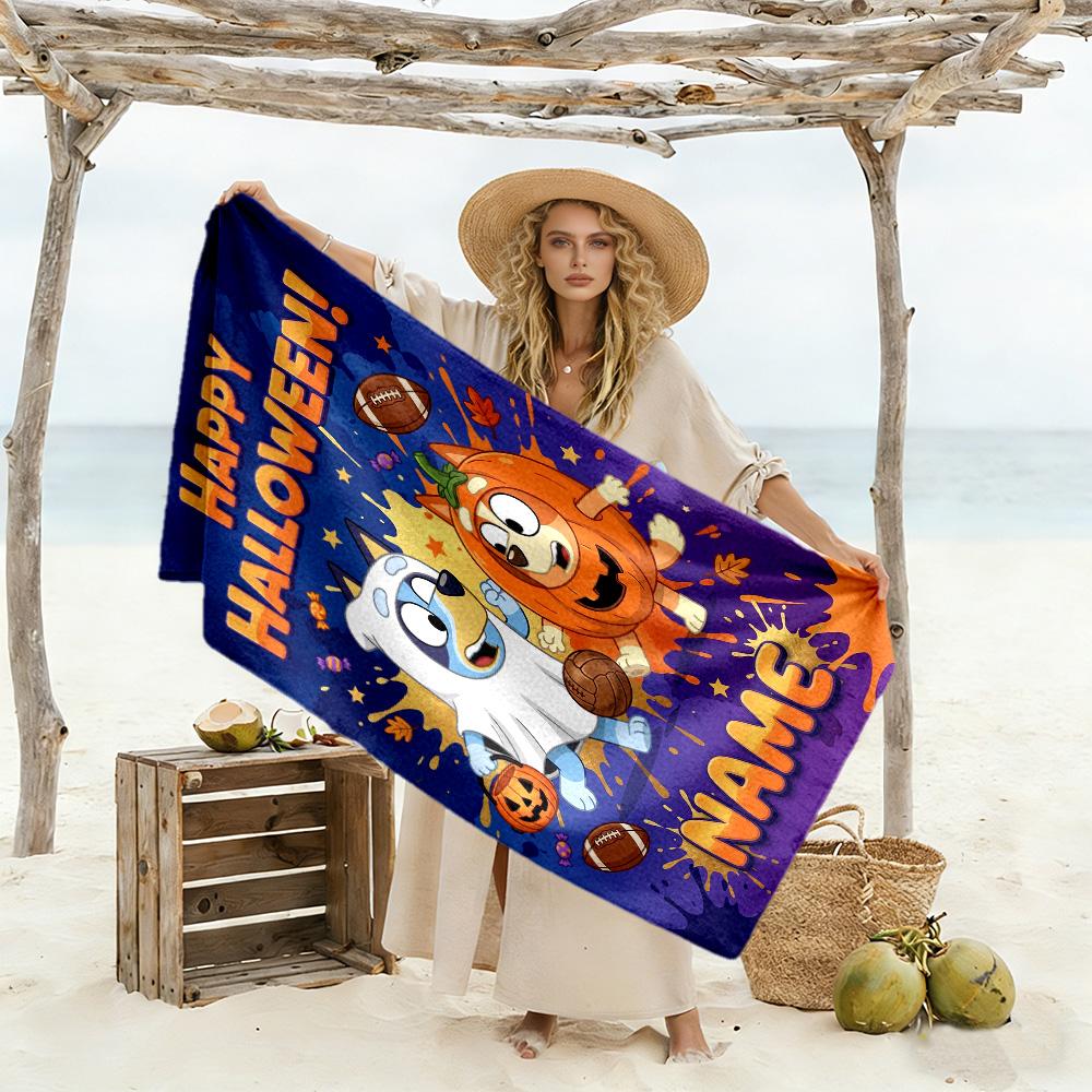 Soccer Friends Christmas Celebration Personalized Text Beach Towel Super Soft Microfiber Quickdry Fabric