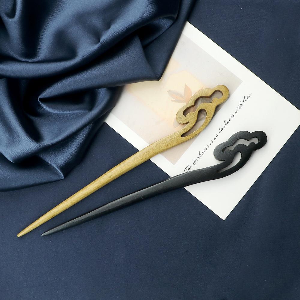 Retro Chinese Style Hairpins Women Wooden Lucky Clouds Hair Sticks Ethnic Antiquity Hair Clip Pin Girls Hair Accessories Jewelry
