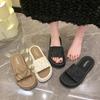 Slippers Women's Summer Wear 2025 New Fashion Thick-bottomed Muffin Sandals Internet Celebrity Non-slip Beach Folds One-word Drag