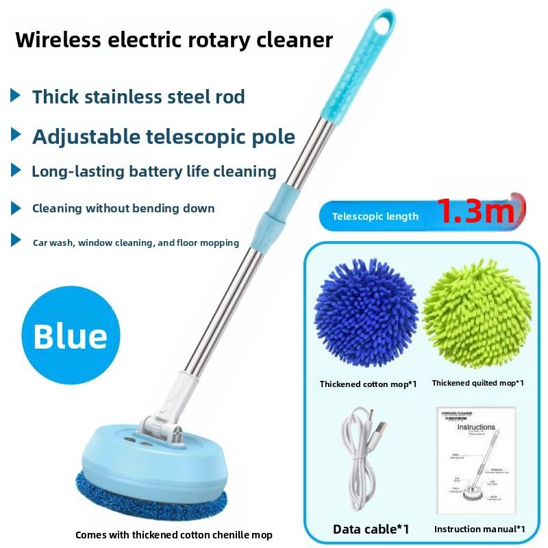 Adjustable Electric Mop Cleaning Machine Round Broom Automatic 2 in 1 Wet & Dry Home Cleaner Car Wireless Spin for Ceiling Door Windows Cleaner