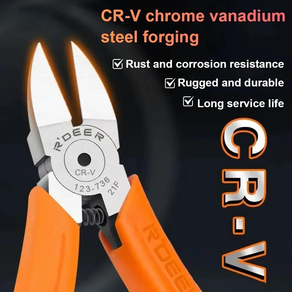 6" Plastic Cutting Pliers Multi Functional Steel Nipper Double-Edged CR-V Tip Electrical Wire Cutters for Sprue Burrs Hand Tool