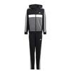 Adidas Tiberio Colorblock Fleece Tracksuit Set for J150 3-Stripes Kids, DTP57, Top Black/White/Grey Five, Bottom Black/White (IB4094)