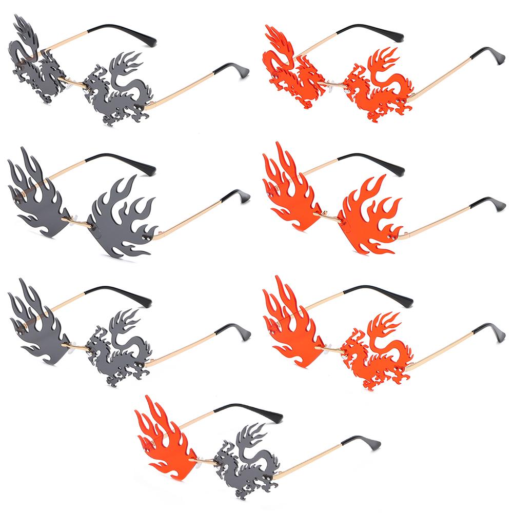 Phoenix Shape Sunglasses for Women Rimless Sunglasses Tinted Frameless Eyewear Trendy Sun Glasses