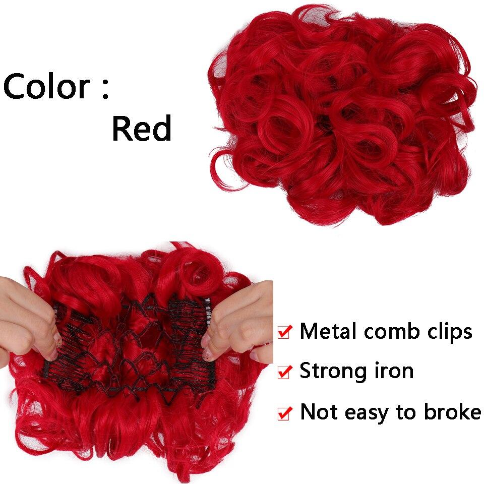 Синтетическая расческа на заколке для вьющихся волос, наращивание волос, шиньон, булочка, омбре, блондинка, эластичные ленты для волос для женщин