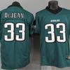 3rd Gen Football Jersey - Eagles Team Black Green 1 26 33 American Sportswear